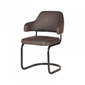 Scaun dining gri antracit/negru din microfibre si metal Otta LABEL51