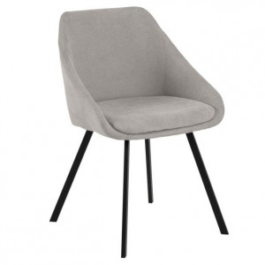 Scaun dining gri deschis din textil Nils Quiet Object