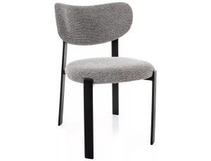 Scaun dining gri din textil Rin The Home Collection