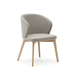 Scaun dining gri/maro deschis din textil Darice Kave Home