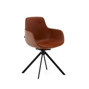Scaun dining maro din piele ecologica Tissiana Kave Home