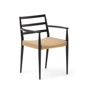 Scaun dining maro/negru din lemn Analy Kave Home