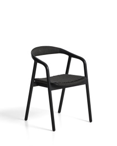 Scaun dining negru din lemn Derile Kave Home