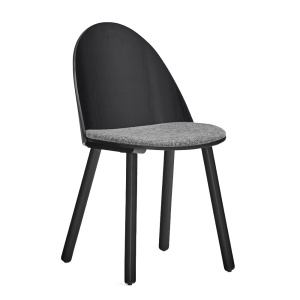 Scaun dining negru din lemn Uma Teulat