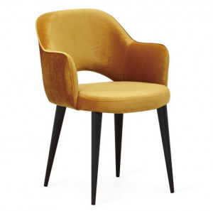 Scaun dining ocru din poliester si metal Giovanna Richmond Interiors
