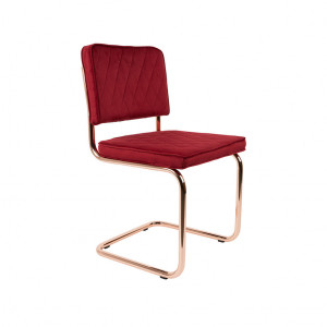 Scaun dining rosu din metal si poliester Diamond Royal Red Zuiver