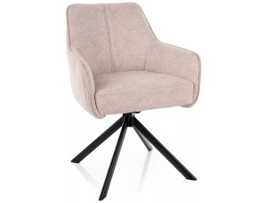 Scaun dining rotativ bej deschis din textil Notti The Home Collection