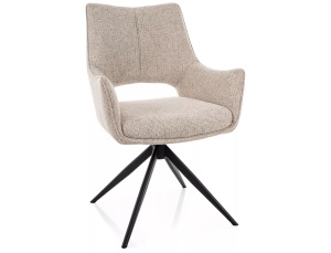Scaun dining rotativ bej din textil Fino II The Home Collection