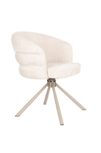 Scaun dining rotativ bej din textil Marjolein Quiet Object