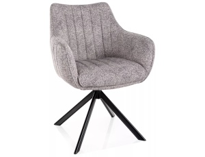 Scaun dining rotativ gri deschis din textil Azalia The Home Collection