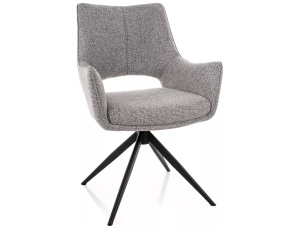 Scaun dining rotativ gri din textil Fino II The Home Collection