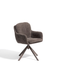 Scaun dining rotativ maro din textil Lexa Chenille Kave Home