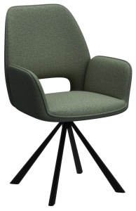 Scaun dining rotativ verde din textil Graham Apia Actona Company