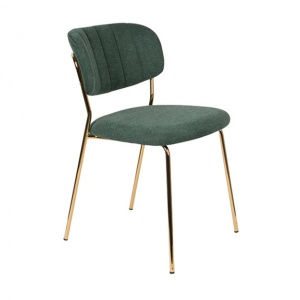 Scaun dining verde/auriu din textil Jolien Quiet Object