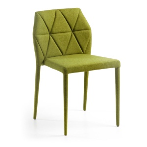 Scaun dining verde din textil Gravite Kave Home