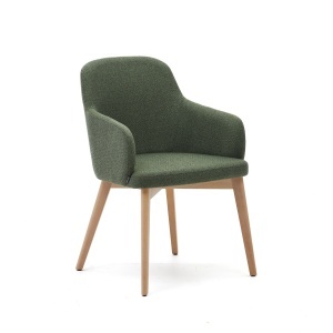 Scaun dining verde din textil Nelida Kave Home