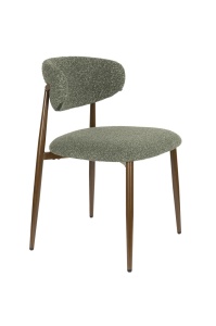 Scaun dining verde din textil Noor The Home Collection