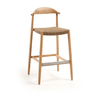 Scaun exterior bar maro din lemn Nina Kave Home