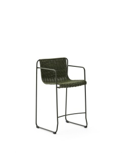 Scaun exterior bar verde din metal Maurina Kave Home