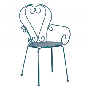 Scaun exterior dining albastru din metal Etienne Bizzotto