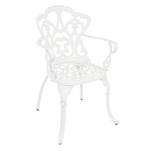 Scaun exterior dining din metal alb Victoria Bizzotto