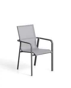 Scaun exterior dining gri din metal Canea Kave Home