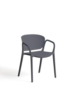 Scaun exterior dining gri inchis din plastic Ania Handles Kave Home