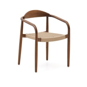 Scaun exterior dining maro/crem din lemn Nina Kave Home