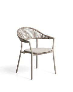 Scaun exterior dining maro din metal Alimia Kave Home