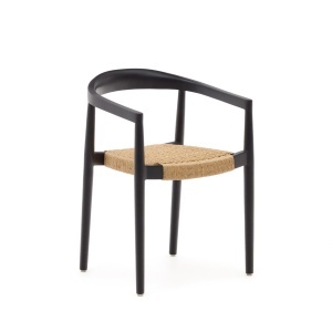 Scaun exterior dining maro/negru din lemn Ydalia Kave Home