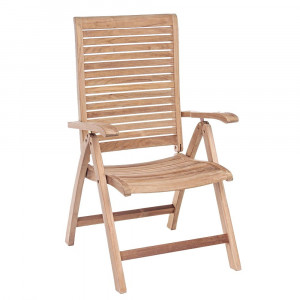 Scaun exterior dining recliner maro din lemn Maryland Bizzotto