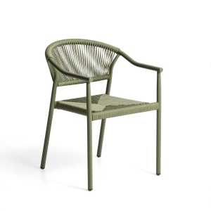 Scaun exterior dining verde din metal Livadia Kave Home