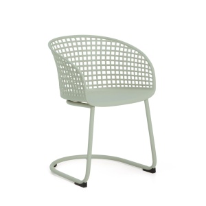 Scaun exterior dining verde din metal Tenaro Kave Home