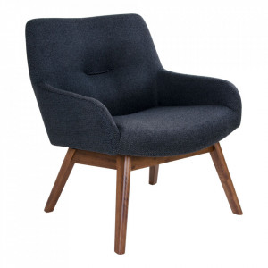 Scaun lounge gri inchis/maro din textil si lemn de nuc London House Nordic