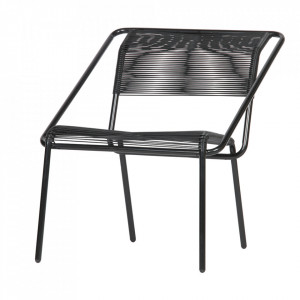 Scaun lounge negru din metal si poliester Wisp Be Pure Home