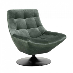 Scaun lounge verde jad/negru din catifea si metal Richelle Richmond Interiors
