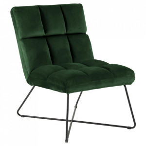 Scaun lounge verde padure/negru din textil si metal Alba Actona Company