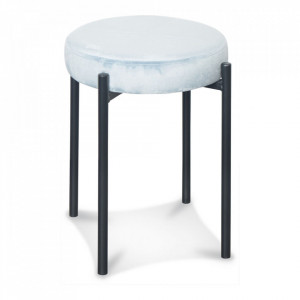 Scaunel albastru/negru din catifea si metal Jack Ice The Home Collection