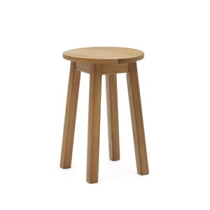 Scaunel exterior rotund maro din lemn Amel Kave Home