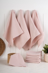 Set 10 prosoape de bucatarie roz din fibre 43x76 cm Eloise The Home Collection