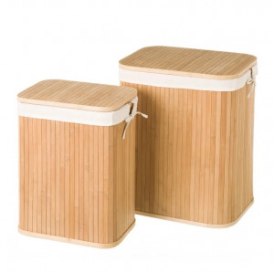 Set 2 cosuri de rufe cu capac din lemn de bambus Marl The Home Collection