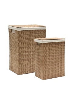 Set 2 cosuri de rufe maro din fibre naturale Indali Rectangular Kave Home