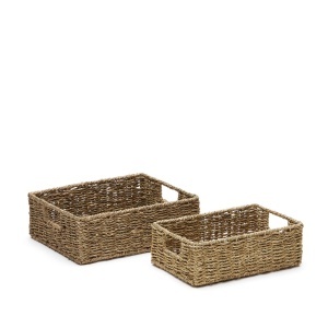 Set 2 cosuri maro din fibre naturale Tossa Kave Home
