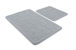 Set 2 covorase de baie albastre din bumbac Lino The Home Collection
