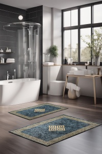 Set 2 covorase de baie multicolore din fibre sintetice CT-5069 The Home Collection