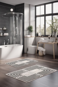 Set 2 covorase de baie multicolore din fibre sintetice CT-5090 The Home Collection