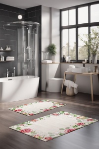 Set 2 covorase de baie multicolore din fibre sintetice CT-5220 The Home Collection