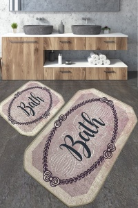 Set 2 covorase de baie multicolore din fibre sintetice Voten The Home Collection