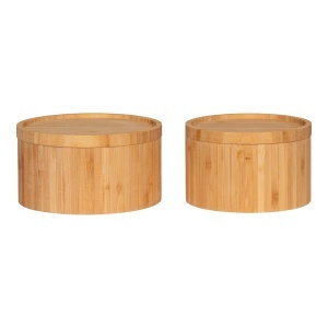 Set 2 cutii cu capac maro din bambus Chefalu House Nordic