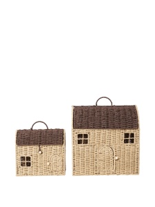 Set 2 cutii cu capac maro din hartie Casu Ferm Living
